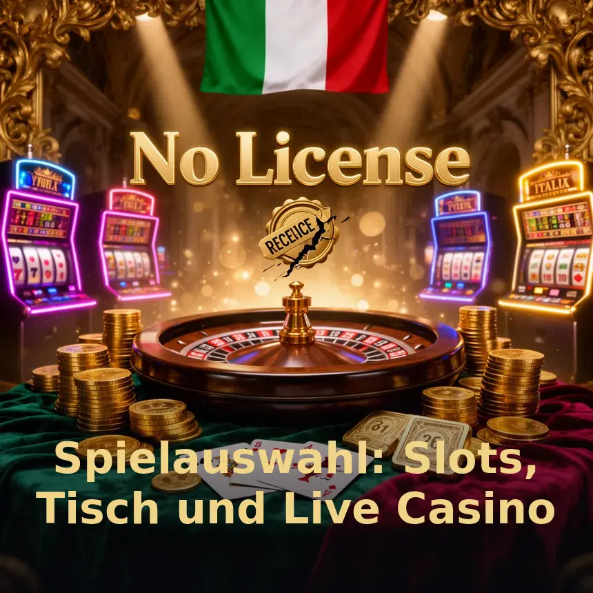 Spielauswahl: Slots, Tisch und Live Casino